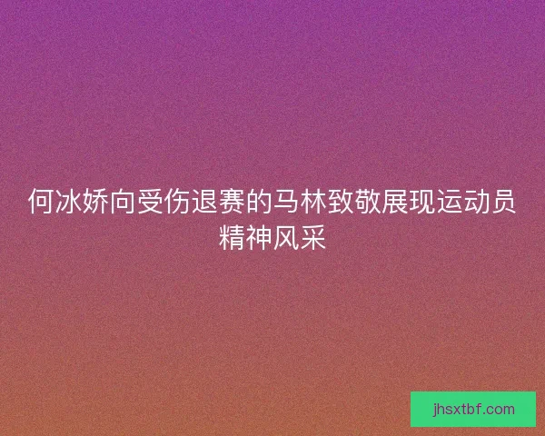 何冰娇向受伤退赛的马林致敬展现运动员精神风采